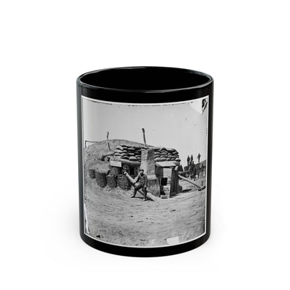 Petersburg, Va. Bomb-Proof Quarters, Fort Sedgwick ( Fort Hell ) (U.S. Civil War) Black Coffee Mug-11oz-The Sticker Space