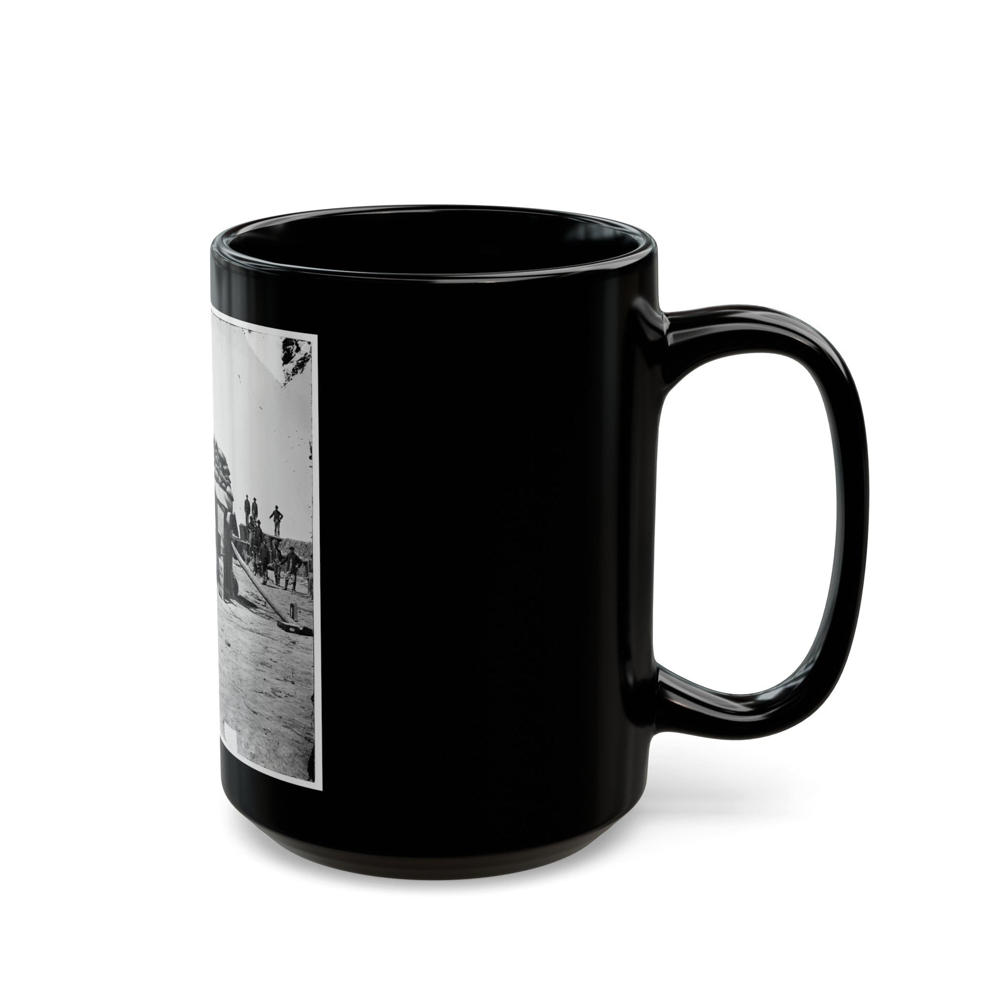 Petersburg, Va. Bomb-Proof Quarters, Fort Sedgwick ( Fort Hell ) (U.S. Civil War) Black Coffee Mug-The Sticker Space