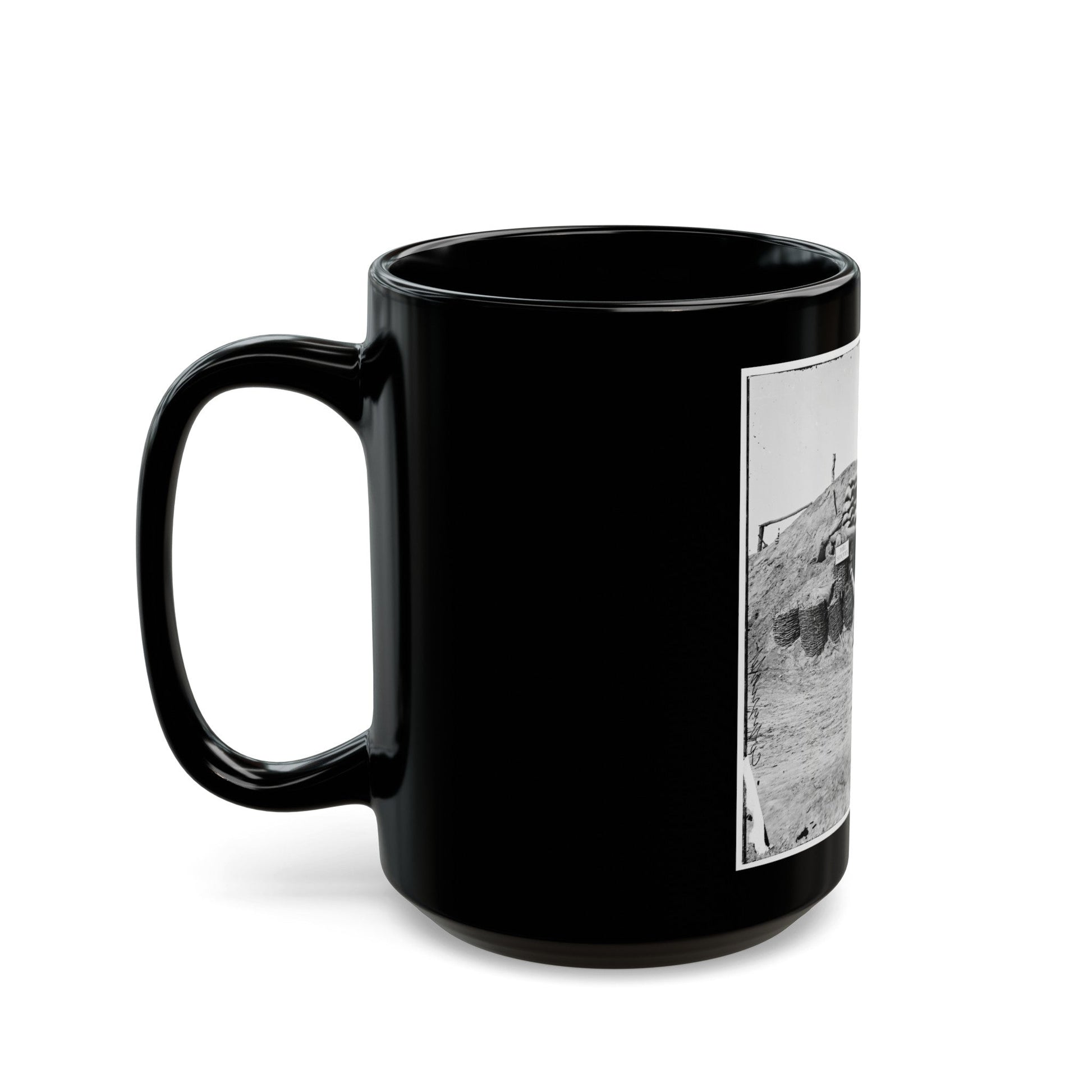 Petersburg, Va. Bomb-Proof Quarters, Fort Sedgwick ( Fort Hell ) (U.S. Civil War) Black Coffee Mug-The Sticker Space