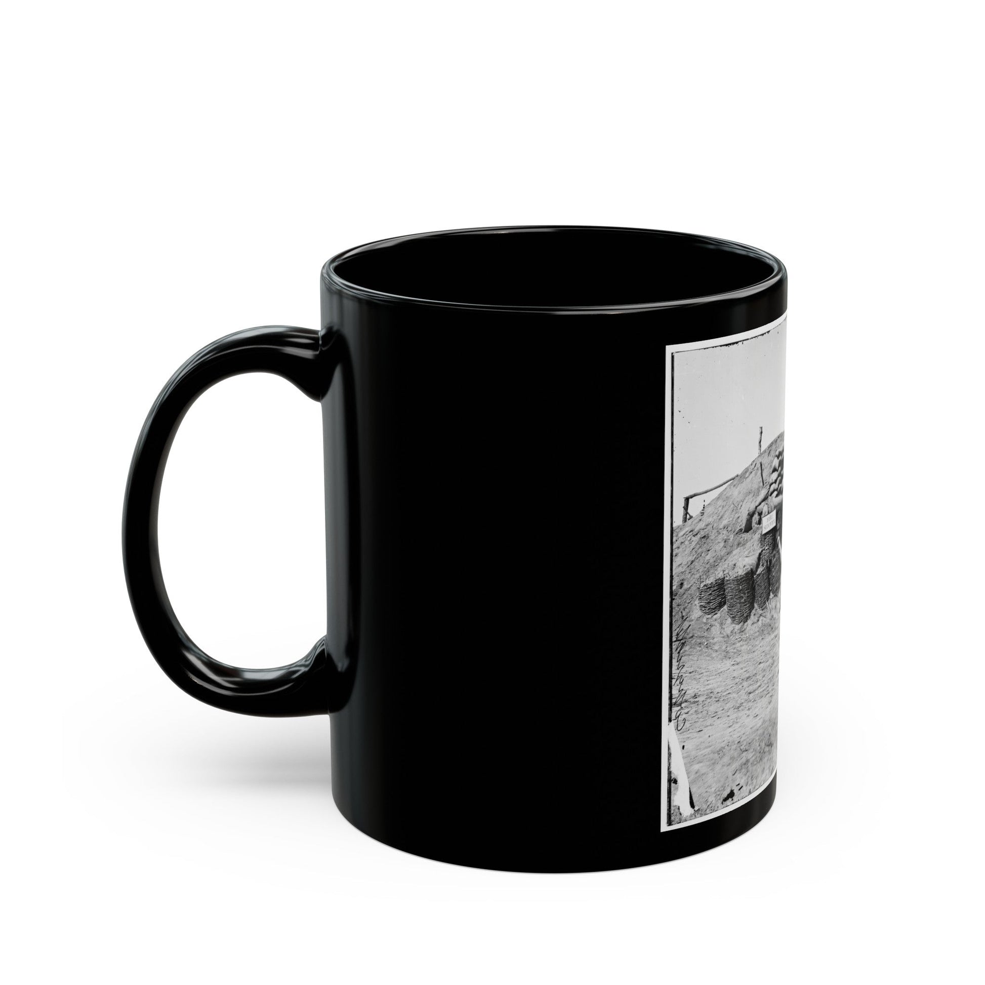 Petersburg, Va. Bomb-Proof Quarters, Fort Sedgwick ( Fort Hell ) (U.S. Civil War) Black Coffee Mug-The Sticker Space