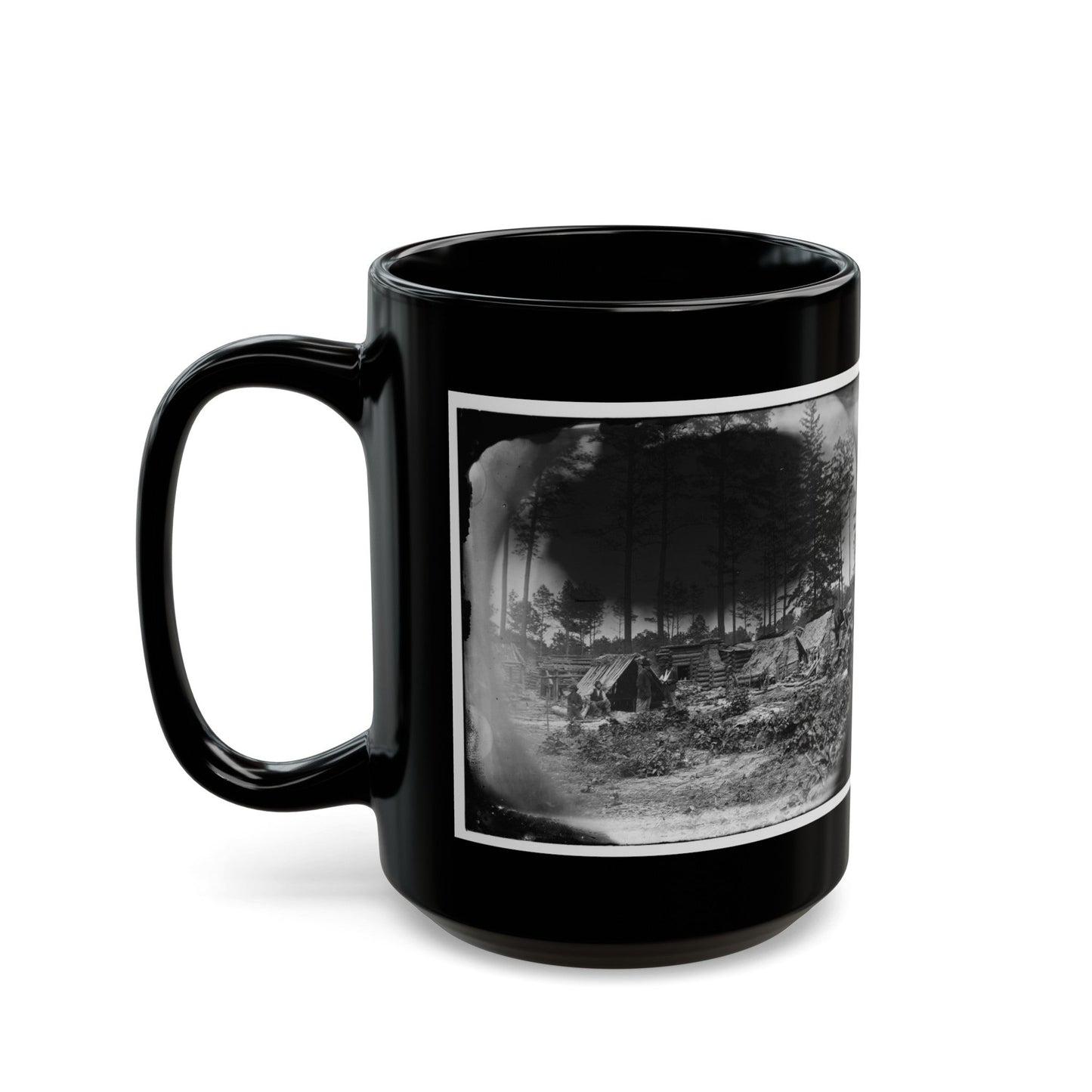 Petersburg, Va. Captured Confederate Encampment (U.S. Civil War) Black Coffee Mug-The Sticker Space