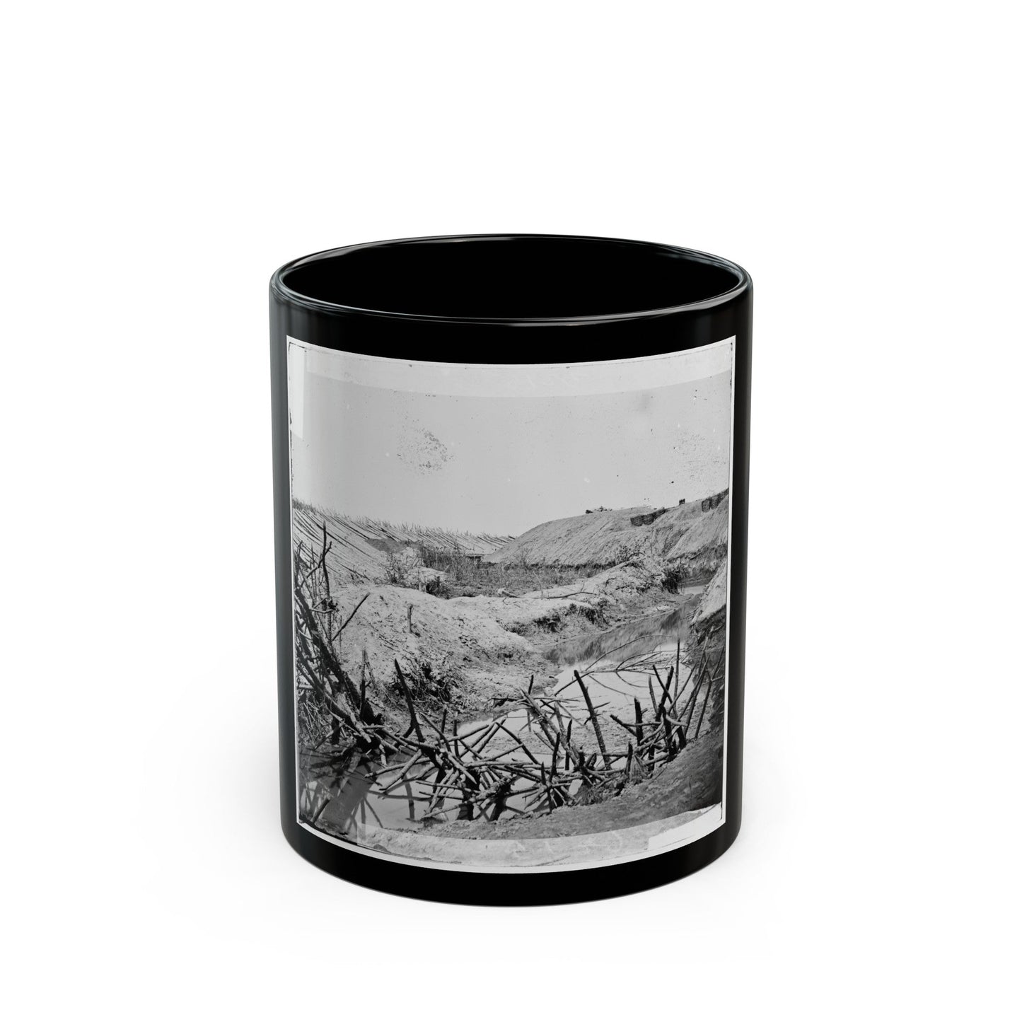 Petersburg, Va. Chevaux-De-Frise In Front Of Fort Sedgwick (U.S. Civil War) Black Coffee Mug-11oz-The Sticker Space