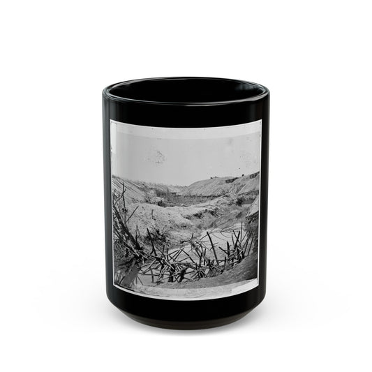 Petersburg, Va. Chevaux-De-Frise In Front Of Fort Sedgwick (U.S. Civil War) Black Coffee Mug-15oz-The Sticker Space