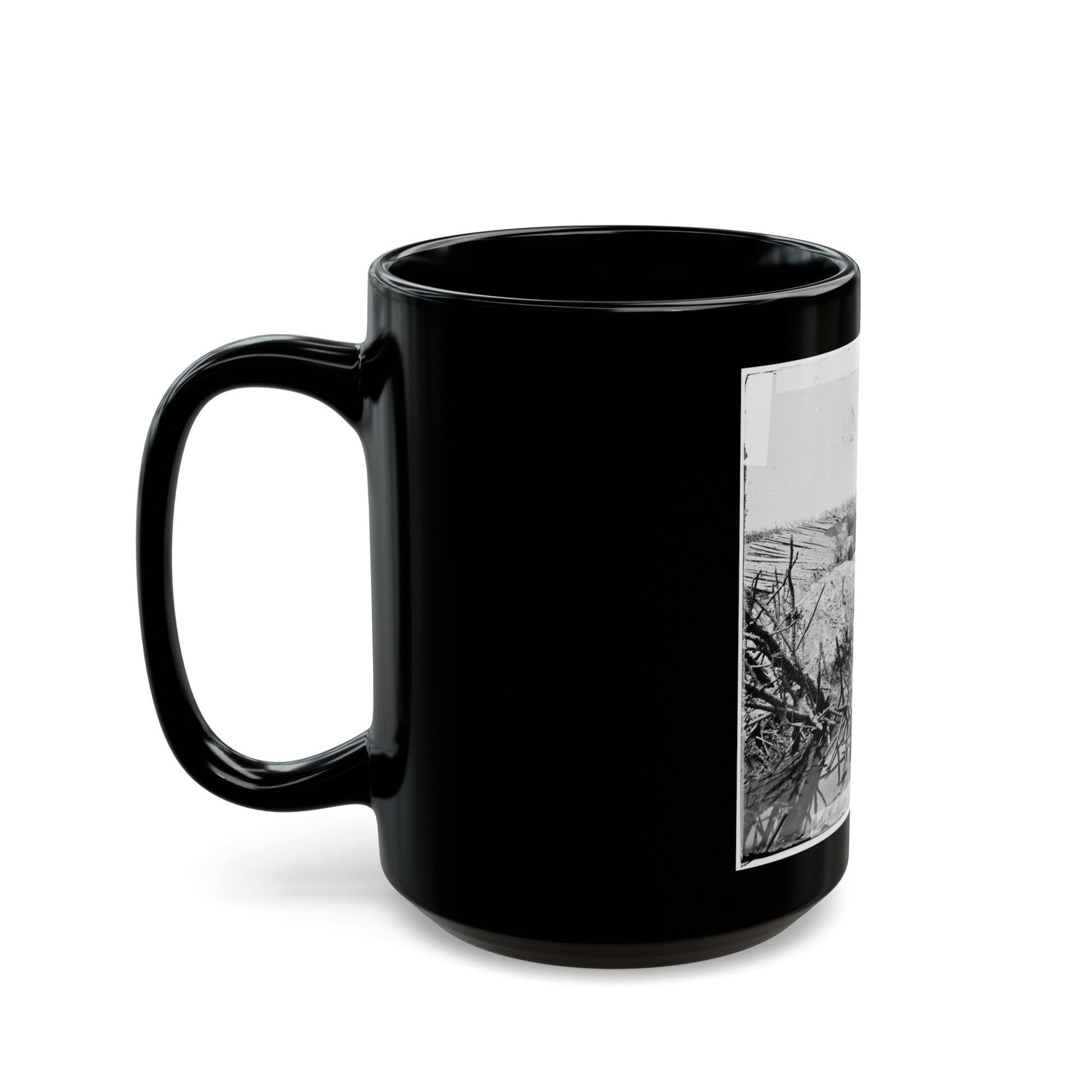 Petersburg, Va. Chevaux-De-Frise In Front Of Fort Sedgwick (U.S. Civil War) Black Coffee Mug-The Sticker Space