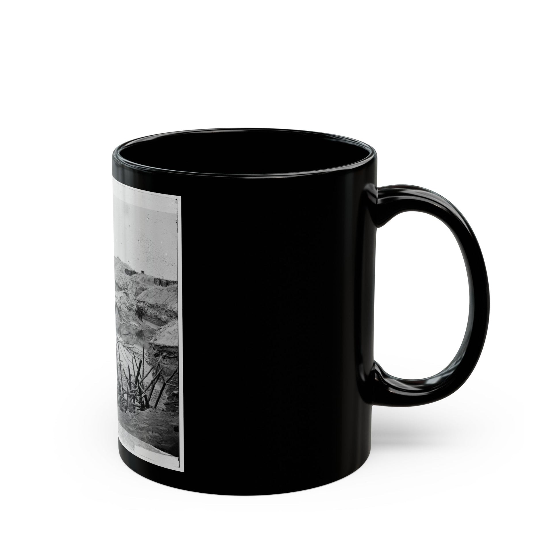 Petersburg, Va. Chevaux-De-Frise In Front Of Fort Sedgwick (U.S. Civil War) Black Coffee Mug-The Sticker Space