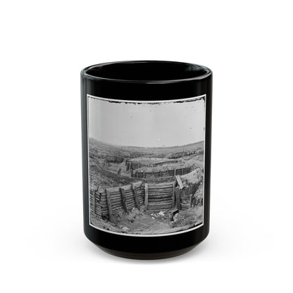 Petersburg, Va. Confederate Fortifications With Chevaux-De-Frise Beyond (U.S. Civil War) Black Coffee Mug-15oz-The Sticker Space