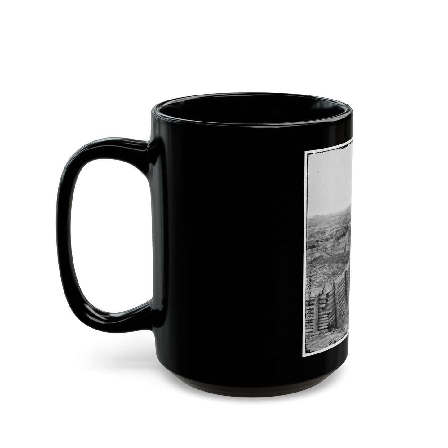 Petersburg, Va. Confederate Fortifications With Chevaux-De-Frise Beyond (U.S. Civil War) Black Coffee Mug-The Sticker Space