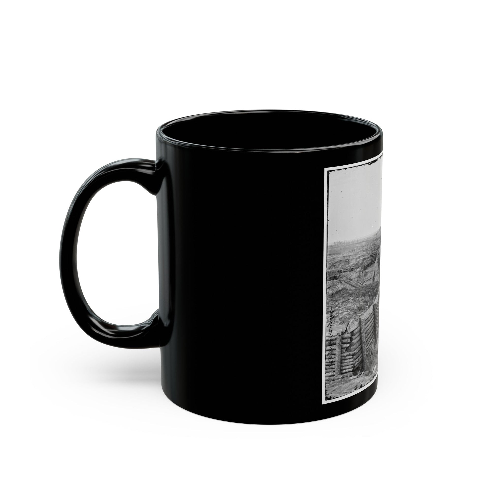 Petersburg, Va. Confederate Fortifications With Chevaux-De-Frise Beyond (U.S. Civil War) Black Coffee Mug-The Sticker Space