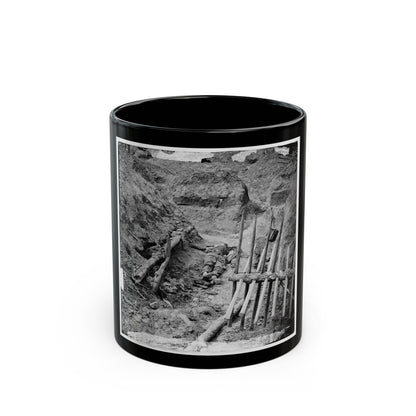 Petersburg, Va. Dead Confederate Soldier, In Trench Beyond A Section Of Chevaux-De-Frise (U.S. Civil War) Black Coffee Mug-11oz-The Sticker Space