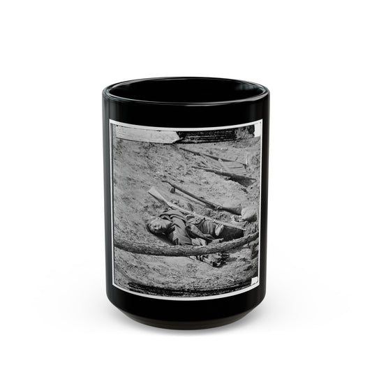 Petersburg, Va. Dead Confederate Soldier With Gun (U.S. Civil War) Black Coffee Mug-15oz-The Sticker Space