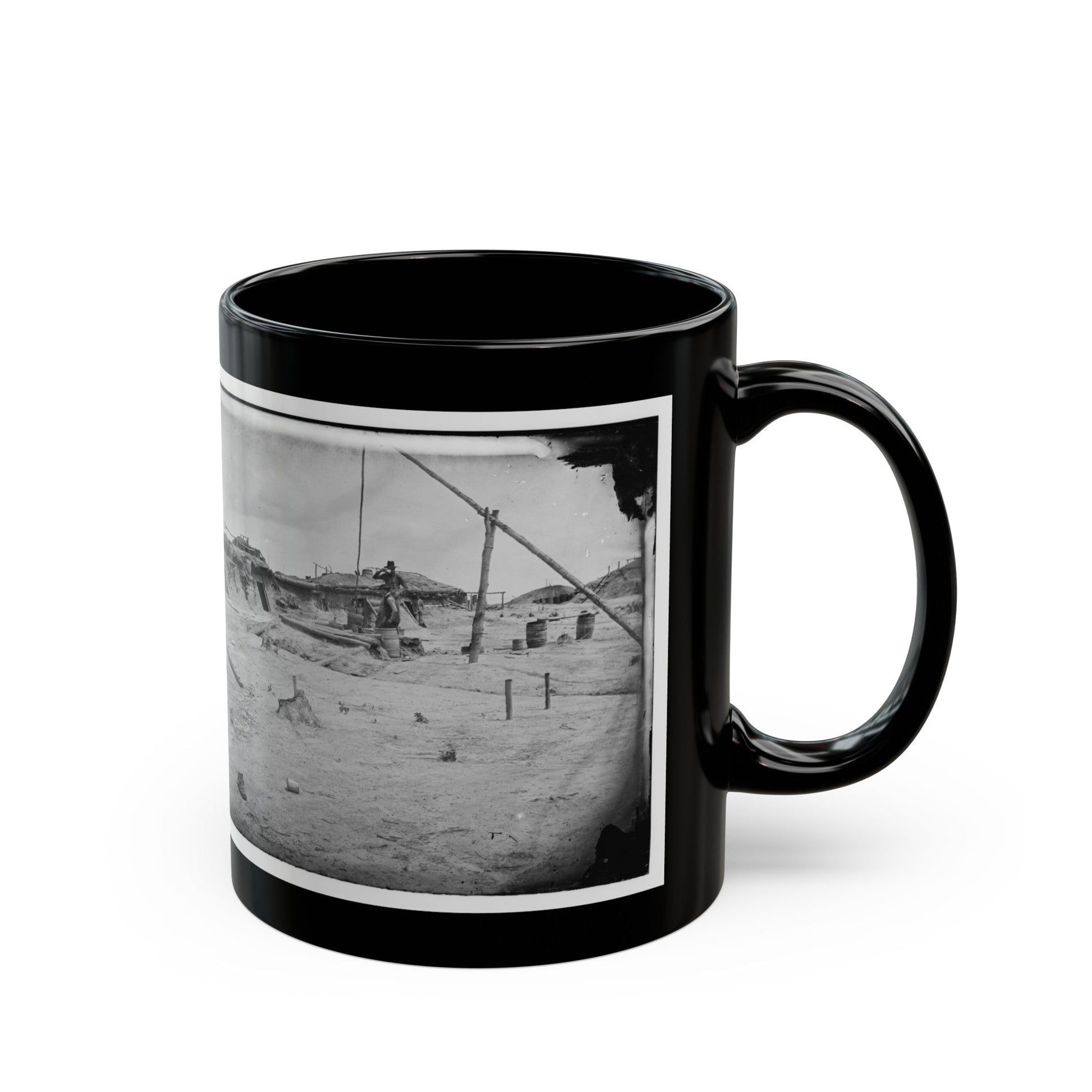 Petersburg, Va. Earthworks In Front Of The Town (U.S. Civil War) Black Coffee Mug-The Sticker Space