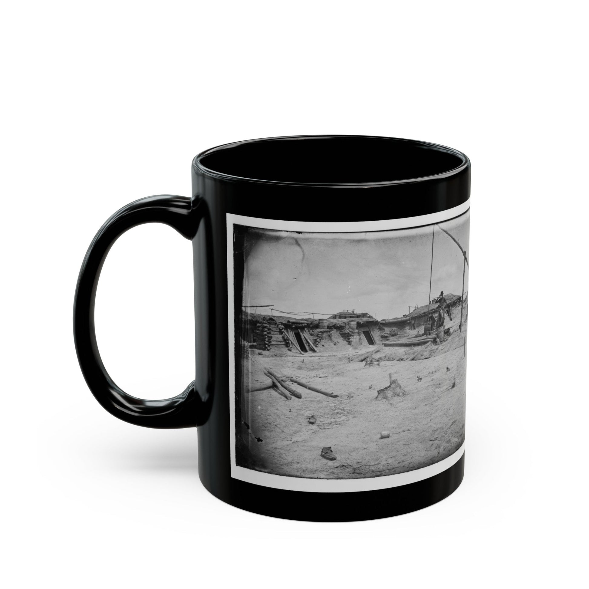 Petersburg, Va. Earthworks In Front Of The Town (U.S. Civil War) Black Coffee Mug-The Sticker Space