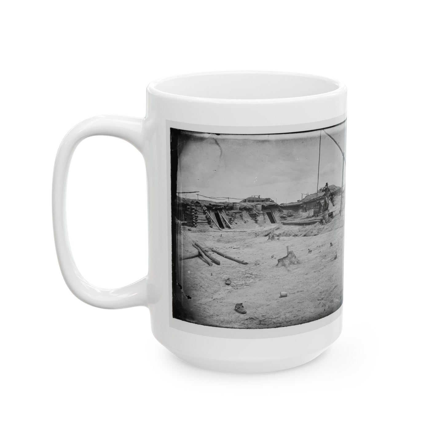 Petersburg, Va. Earthworks In Front Of The Town (U.S. Civil War) White Coffee Mug-The Sticker Space