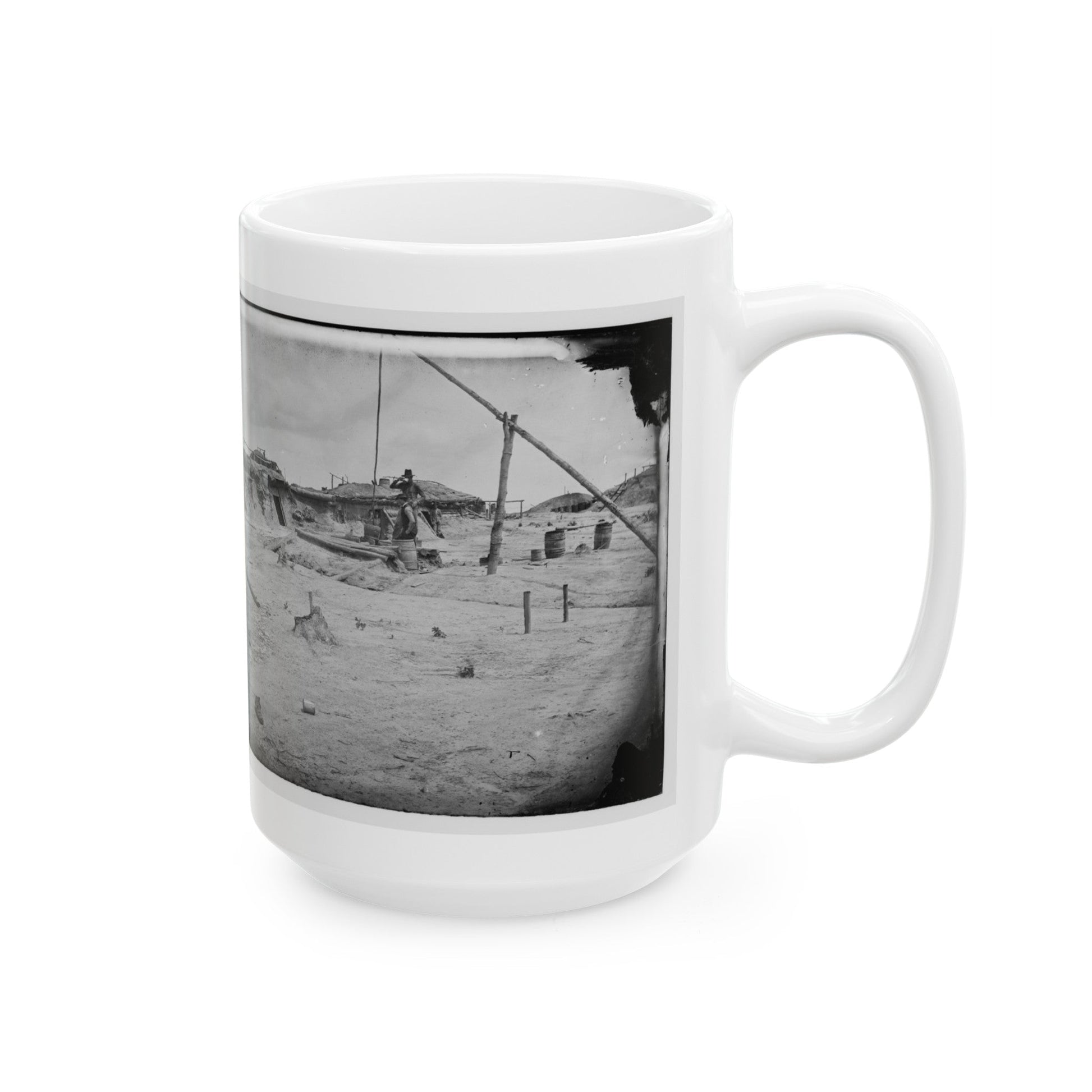 Petersburg, Va. Earthworks In Front Of The Town (U.S. Civil War) White Coffee Mug-The Sticker Space