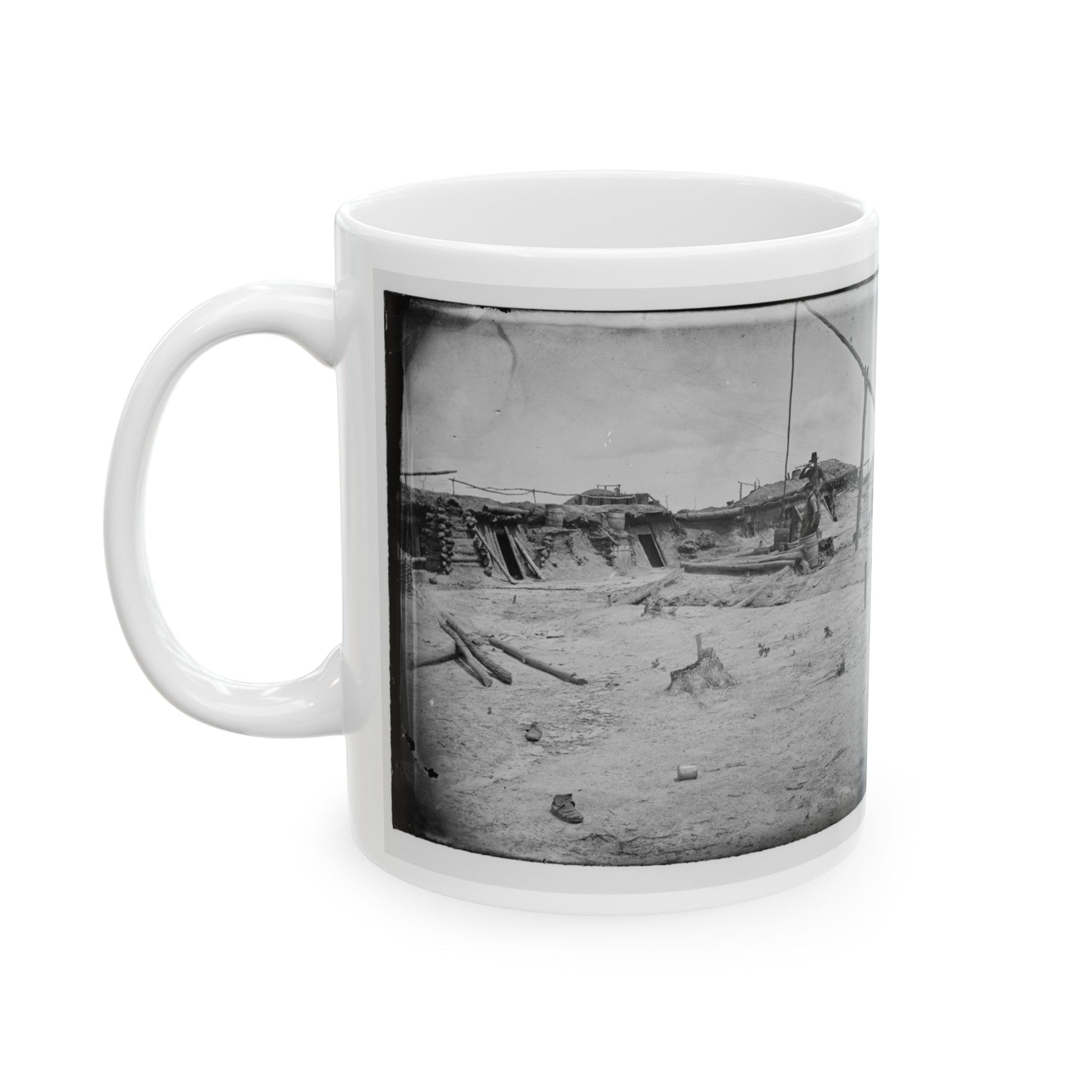 Petersburg, Va. Earthworks In Front Of The Town (U.S. Civil War) White Coffee Mug-The Sticker Space