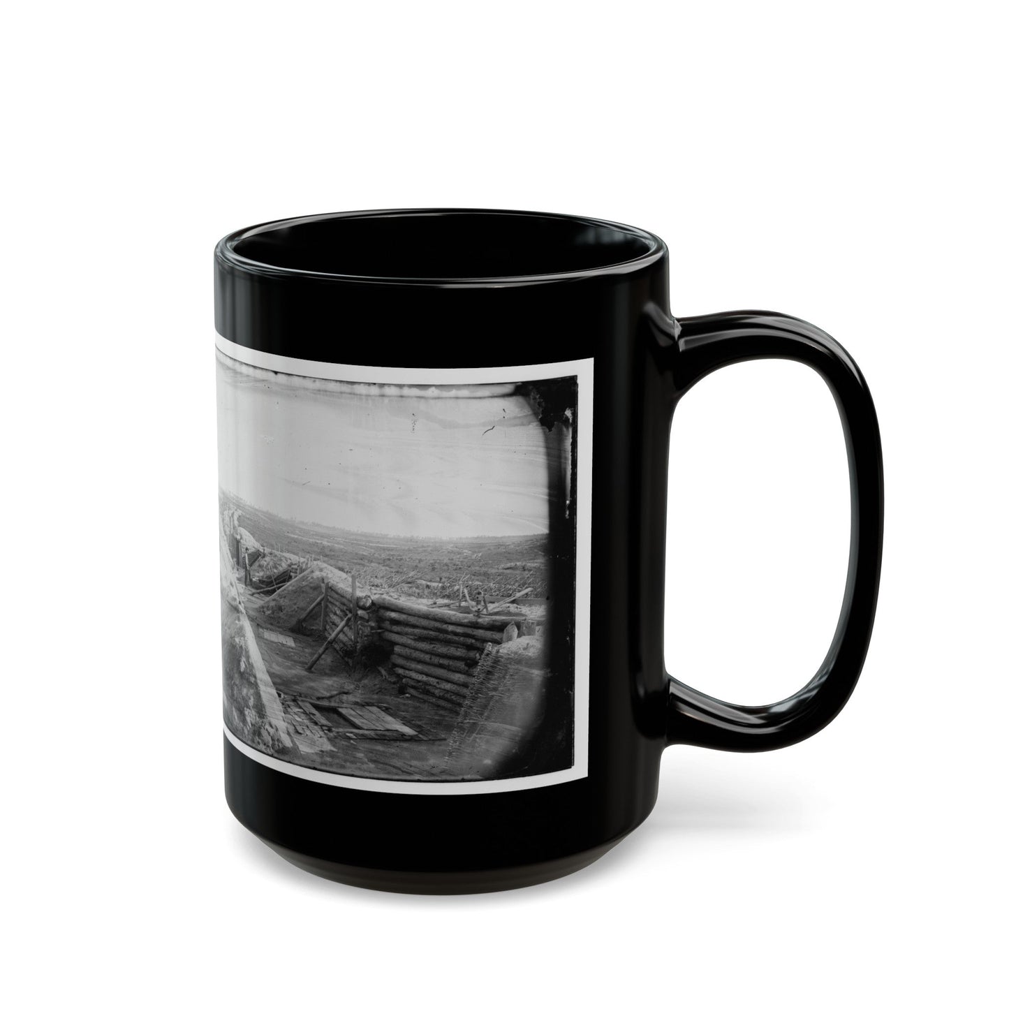 Petersburg, Va. Federal Line Near Fort Morton (U.S. Civil War) Black Coffee Mug-The Sticker Space