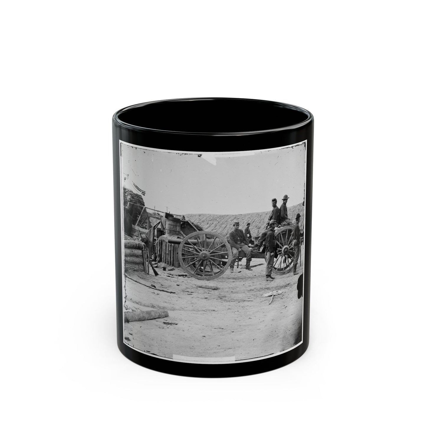 Petersburg, Va. Federal Soldiers Removing Artillery From Confederate Fortifications (U.S. Civil War) Black Coffee Mug-11oz-The Sticker Space