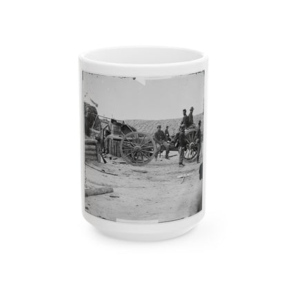 Petersburg, Va. Federal Soldiers Removing Artillery From Confederate Fortifications (U.S. Civil War) White Coffee Mug-15oz-The Sticker Space