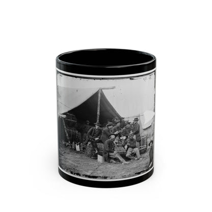 Petersburg, Va. Group Of The Quartermaster Department, 1st Division, 9th Corps, At Leisure (U.S. Civil War) Black Coffee Mug-11oz-The Sticker Space