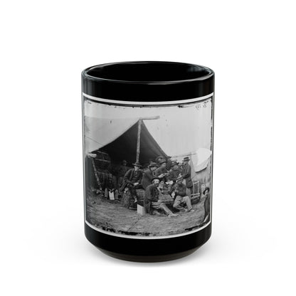 Petersburg, Va. Group Of The Quartermaster Department, 1st Division, 9th Corps, At Leisure (U.S. Civil War) Black Coffee Mug-15oz-The Sticker Space