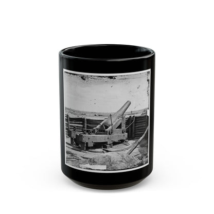 Petersburg, Va. Heavy Gun Mounted On Inner Line Of Confederate Fortifications (U.S. Civil War) Black Coffee Mug-15oz-The Sticker Space