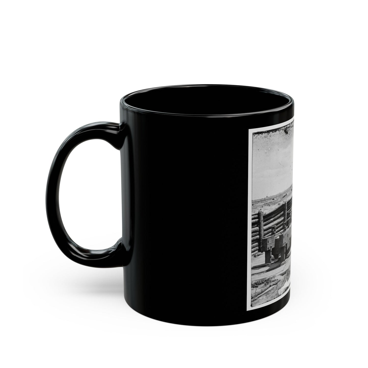 Petersburg, Va. Heavy Gun Mounted On Inner Line Of Confederate Fortifications (U.S. Civil War) Black Coffee Mug-The Sticker Space