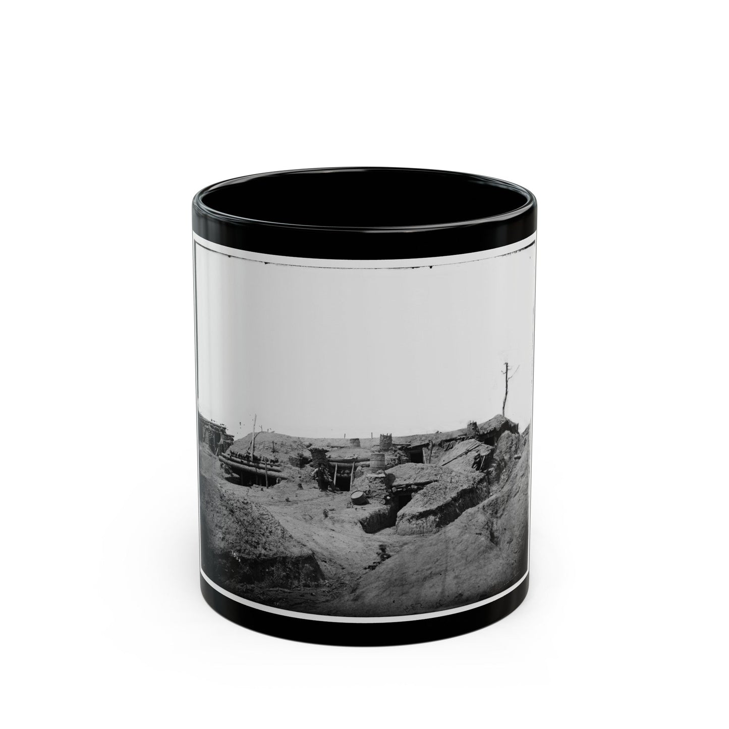 Petersburg, Va. Interior Of Fort Sedgwick (U.S. Civil War) Black Coffee Mug-11oz-The Sticker Space