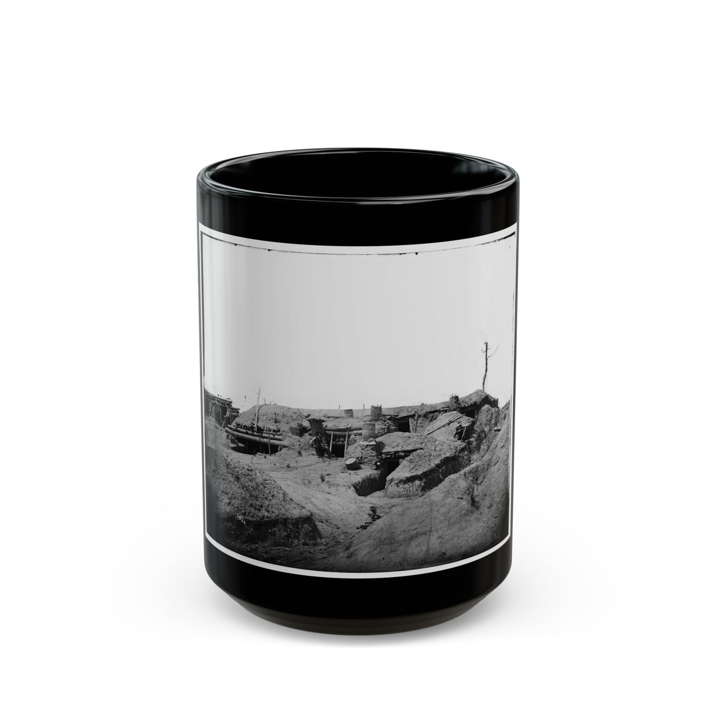 Petersburg, Va. Interior Of Fort Sedgwick (U.S. Civil War) Black Coffee Mug-15oz-The Sticker Space