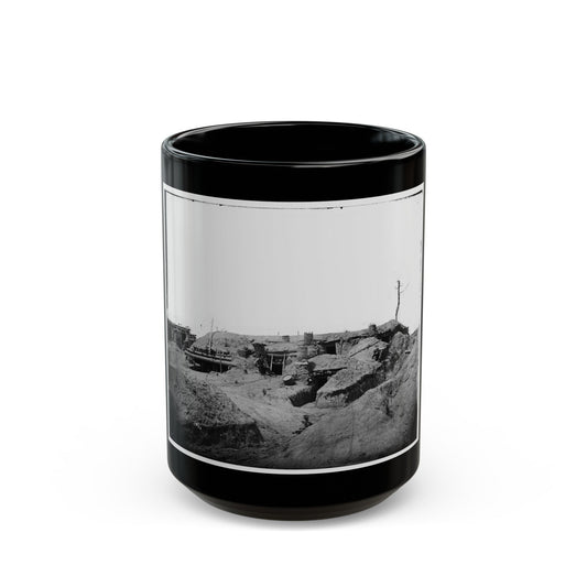 Petersburg, Va. Interior Of Fort Sedgwick (U.S. Civil War) Black Coffee Mug-15oz-The Sticker Space