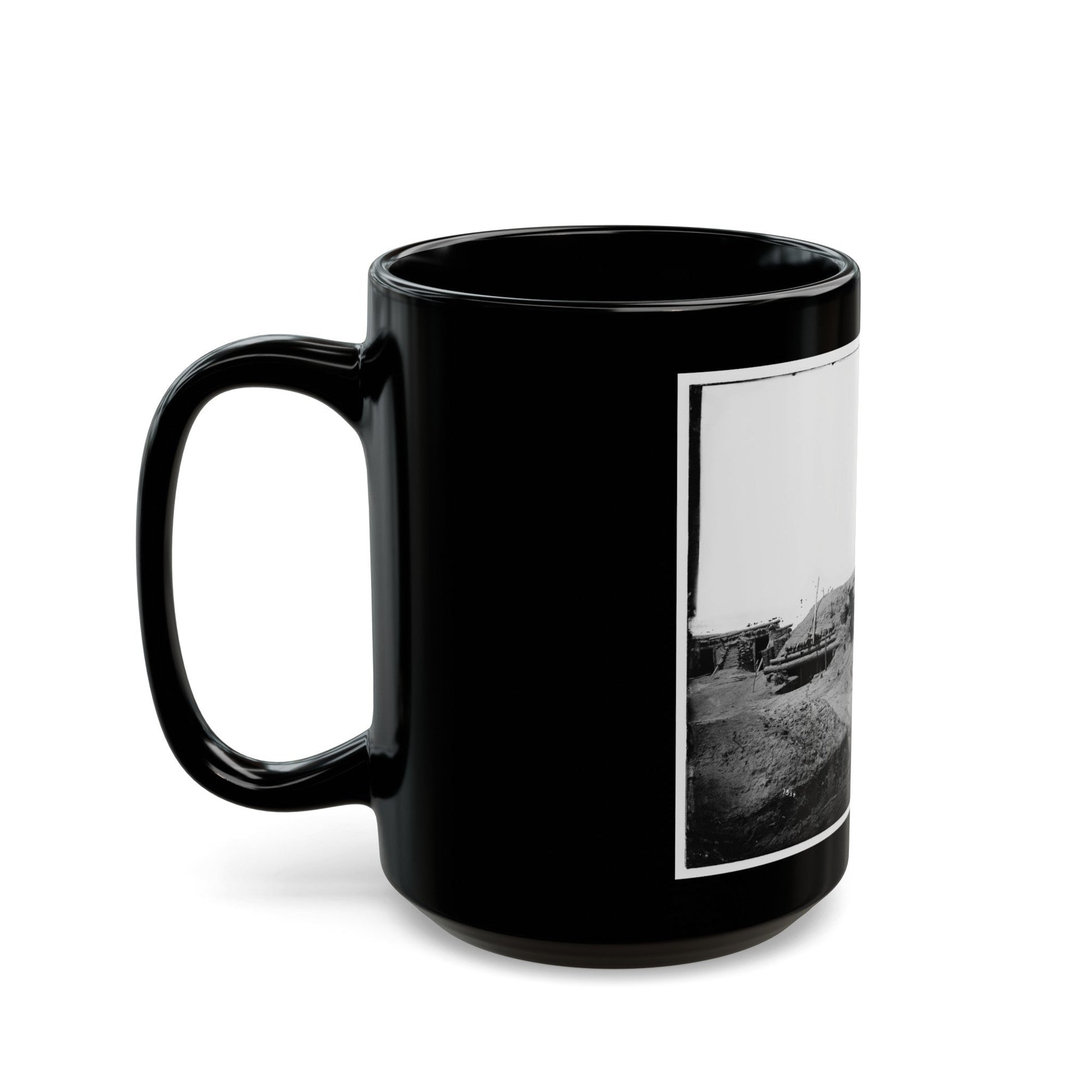 Petersburg, Va. Interior Of Fort Sedgwick (U.S. Civil War) Black Coffee Mug-The Sticker Space