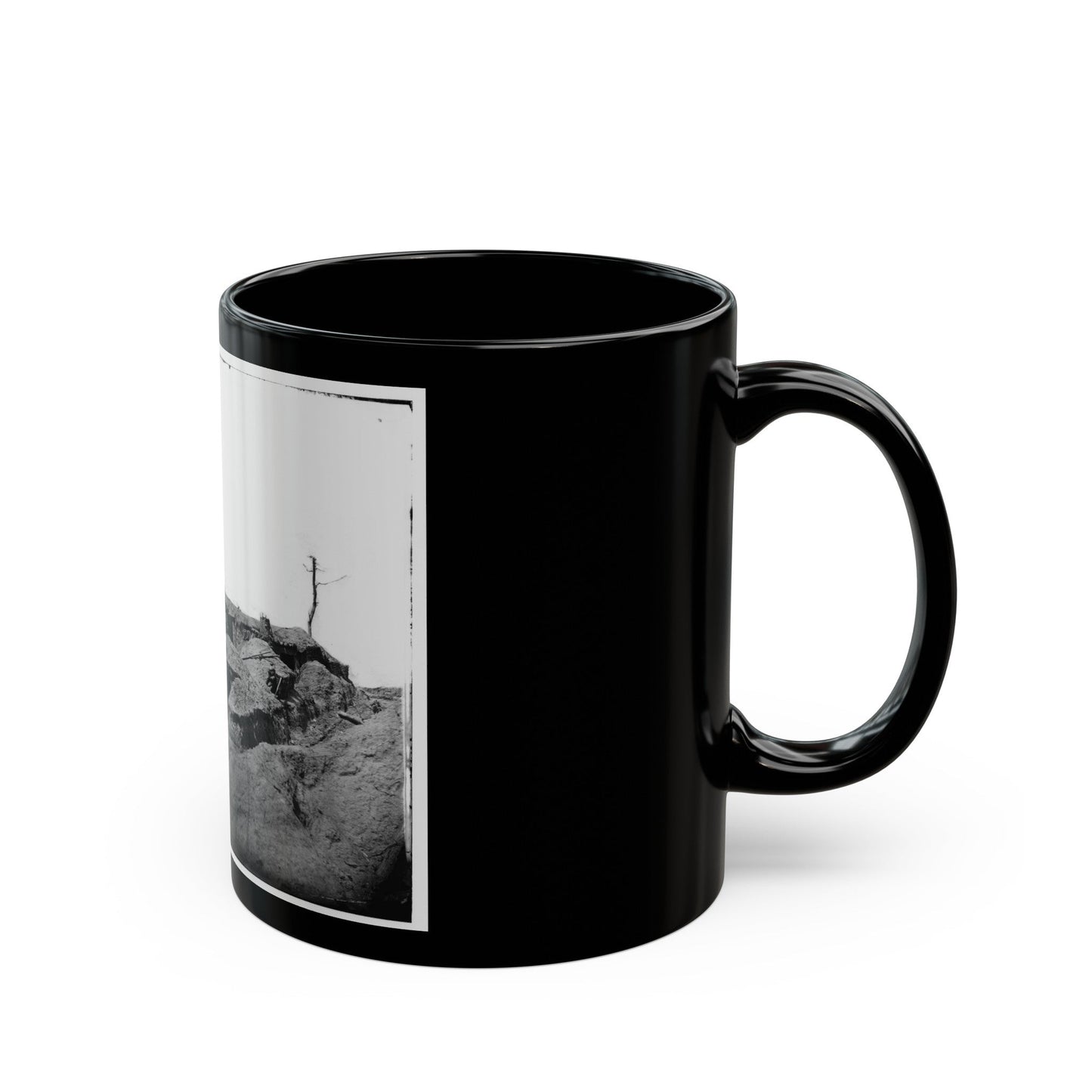 Petersburg, Va. Interior Of Fort Sedgwick (U.S. Civil War) Black Coffee Mug-The Sticker Space