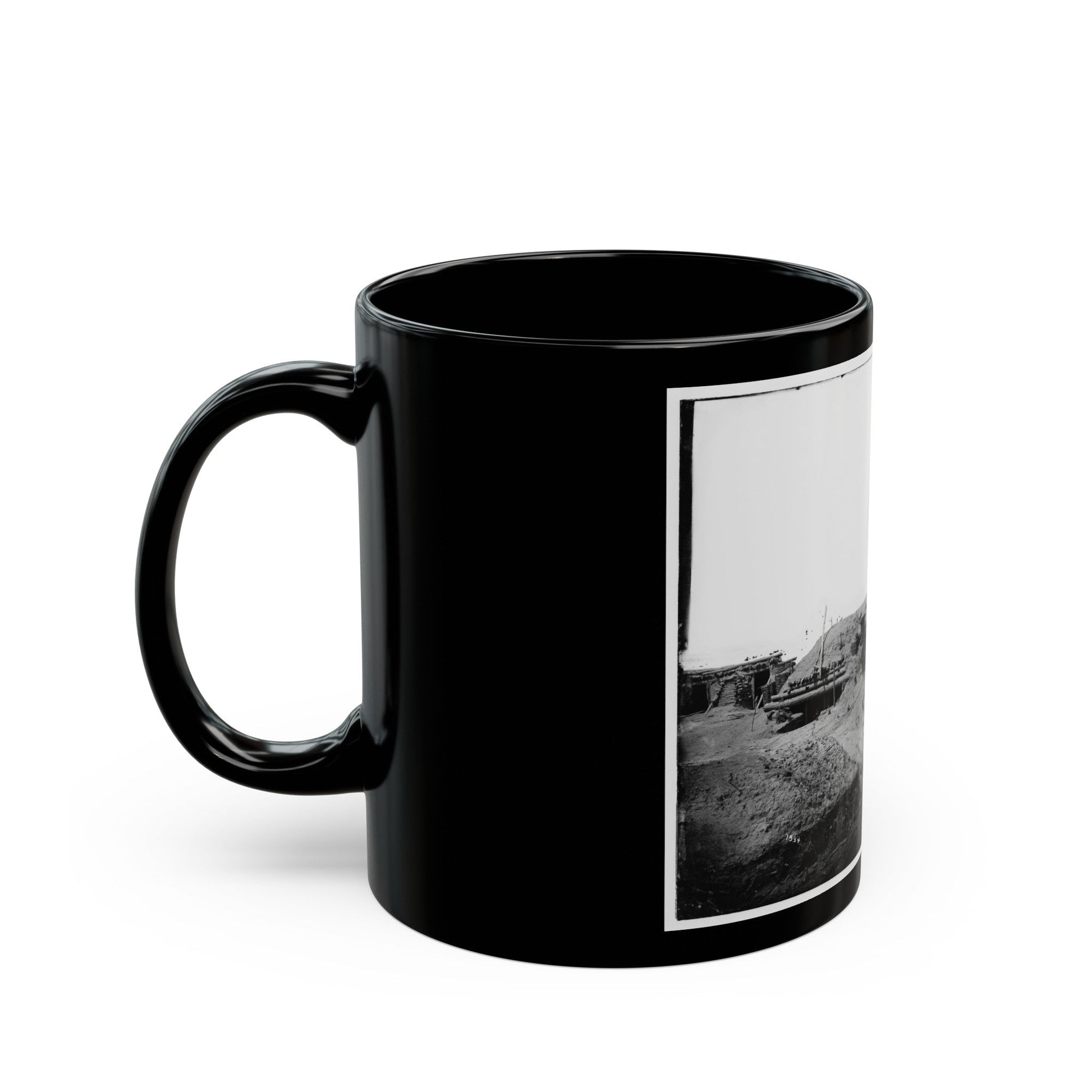 Petersburg, Va. Interior Of Fort Sedgwick (U.S. Civil War) Black Coffee Mug-The Sticker Space