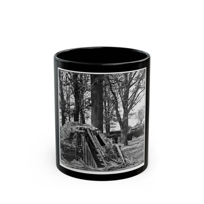 Petersburg, Va. Interior Of Fort Steadman; Bomb-Proof In Foreground (U.S. Civil War) Black Coffee Mug-11oz-The Sticker Space