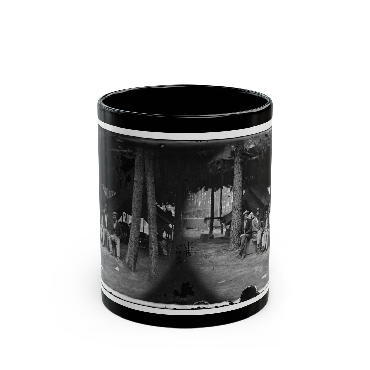 Petersburg, Va. Military Telegraph Operators At Headquarters; Another Group (U.S. Civil War) Black Coffee Mug-11oz-The Sticker Space