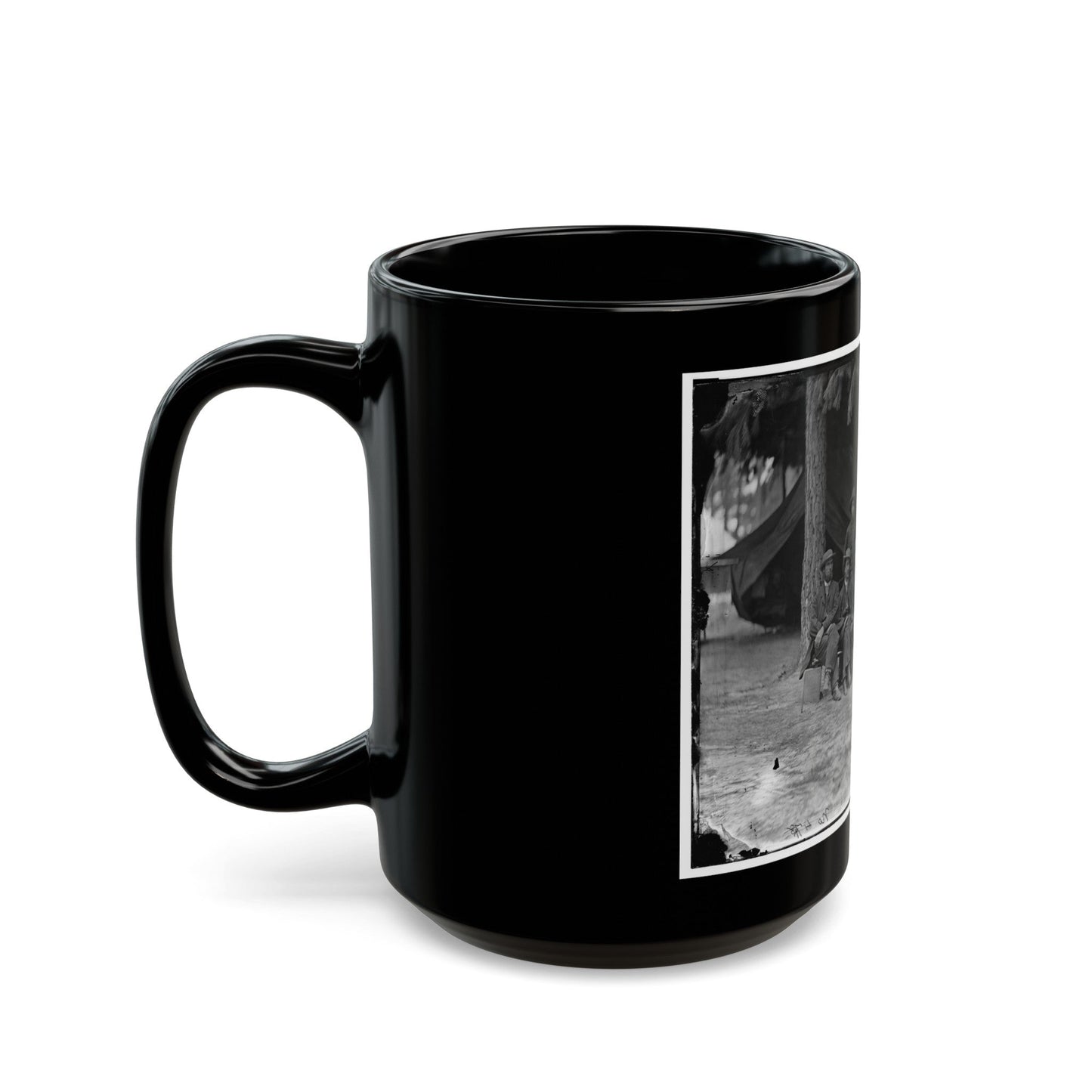 Petersburg, Va. Military Telegraph Operators At Headquarters (U.S. Civil War) Black Coffee Mug-The Sticker Space