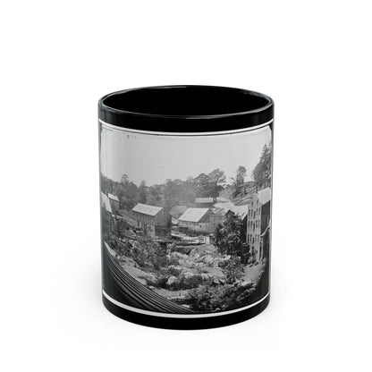 Petersburg, Va. Mills On The Appomattox River Near Campbell's Bridge (U.S. Civil War) Black Coffee Mug-11oz-The Sticker Space