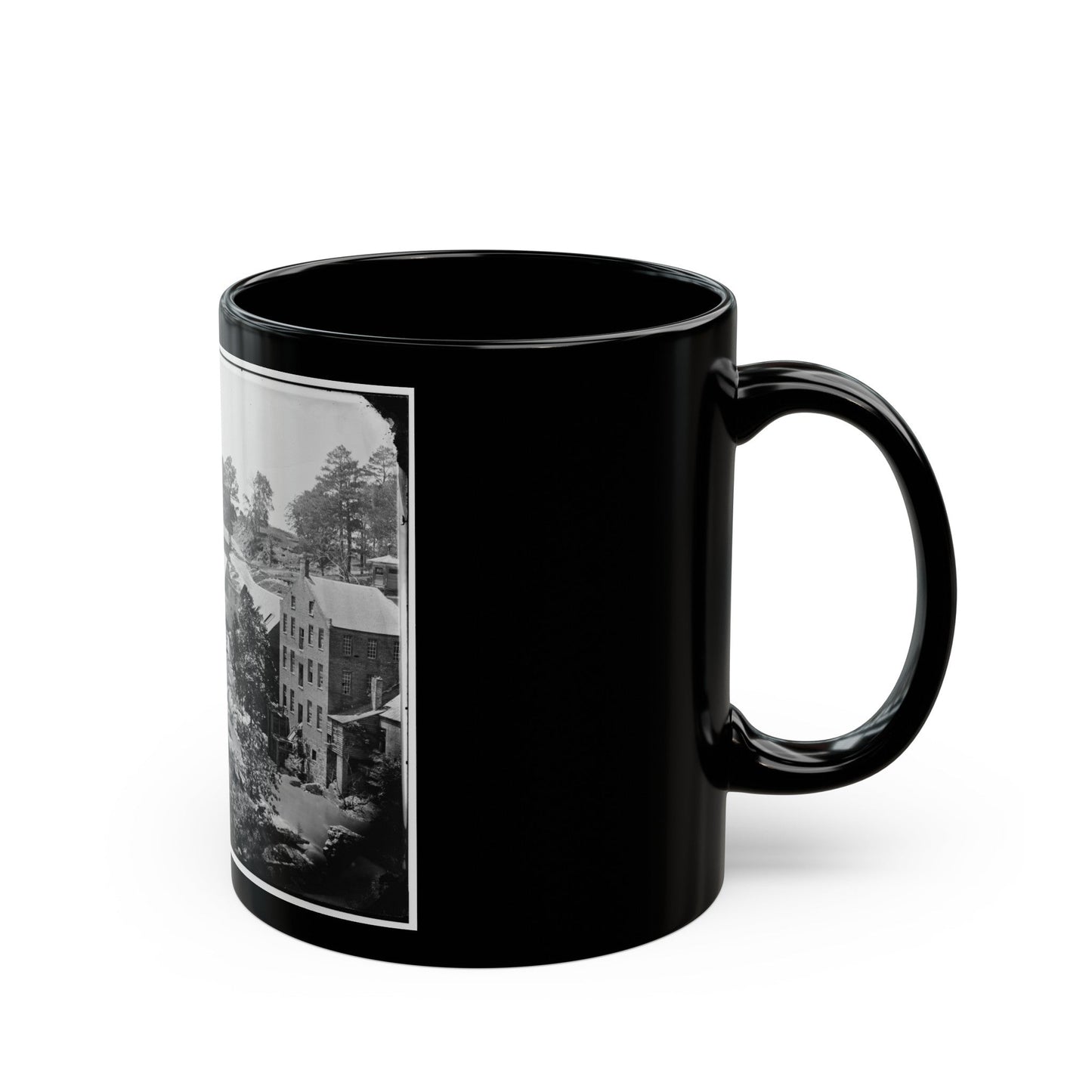 Petersburg, Va. Mills On The Appomattox River Near Campbell's Bridge (U.S. Civil War) Black Coffee Mug-The Sticker Space