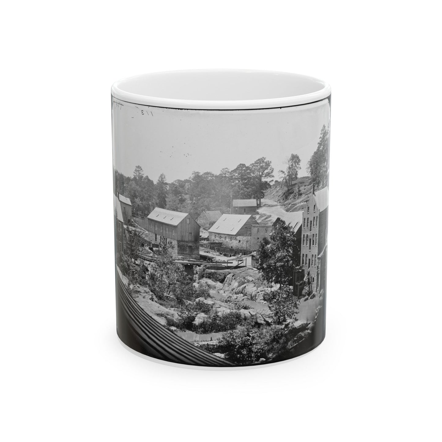 Petersburg, Va. Mills On The Appomattox River Near Campbell's Bridge (U.S. Civil War) White Coffee Mug-11oz-The Sticker Space