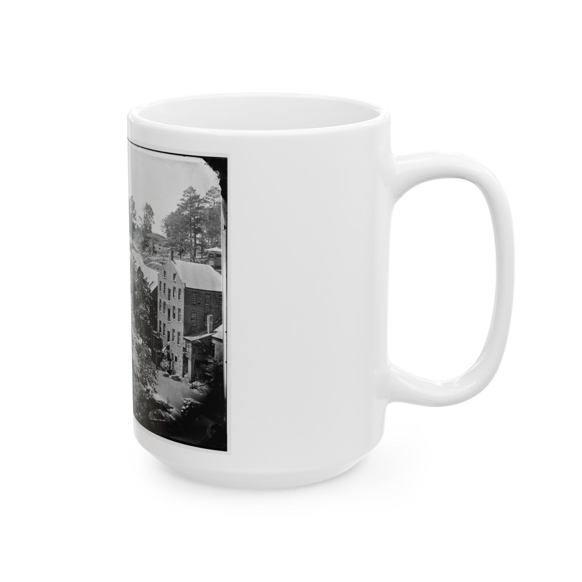 Petersburg, Va. Mills On The Appomattox River Near Campbell's Bridge (U.S. Civil War) White Coffee Mug-The Sticker Space