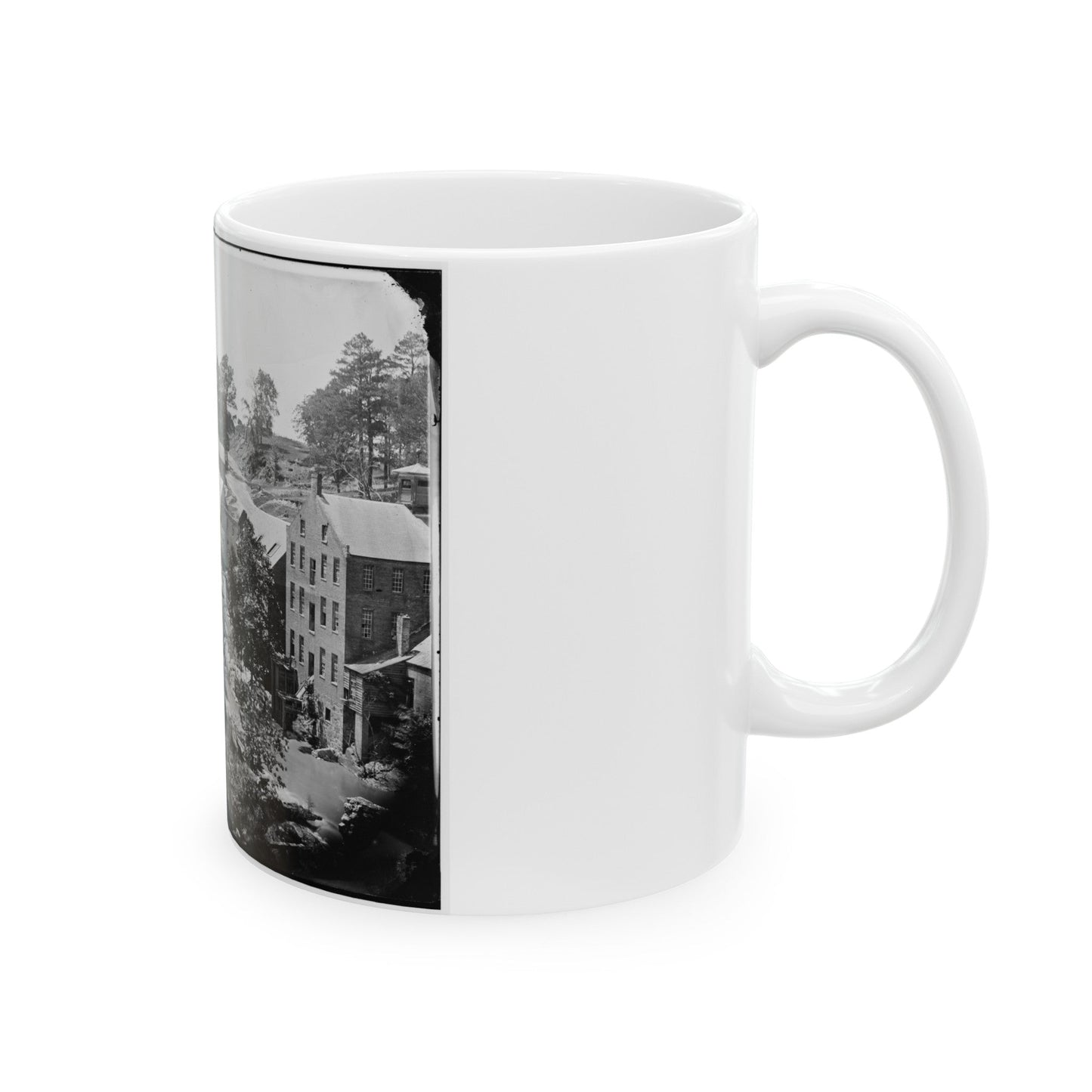 Petersburg, Va. Mills On The Appomattox River Near Campbell's Bridge (U.S. Civil War) White Coffee Mug-The Sticker Space