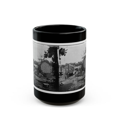 Petersburg, Va. Mills; Photographic Wagon Of Engineer Dept. In Foreground (U.S. Civil War) Black Coffee Mug-15oz-The Sticker Space
