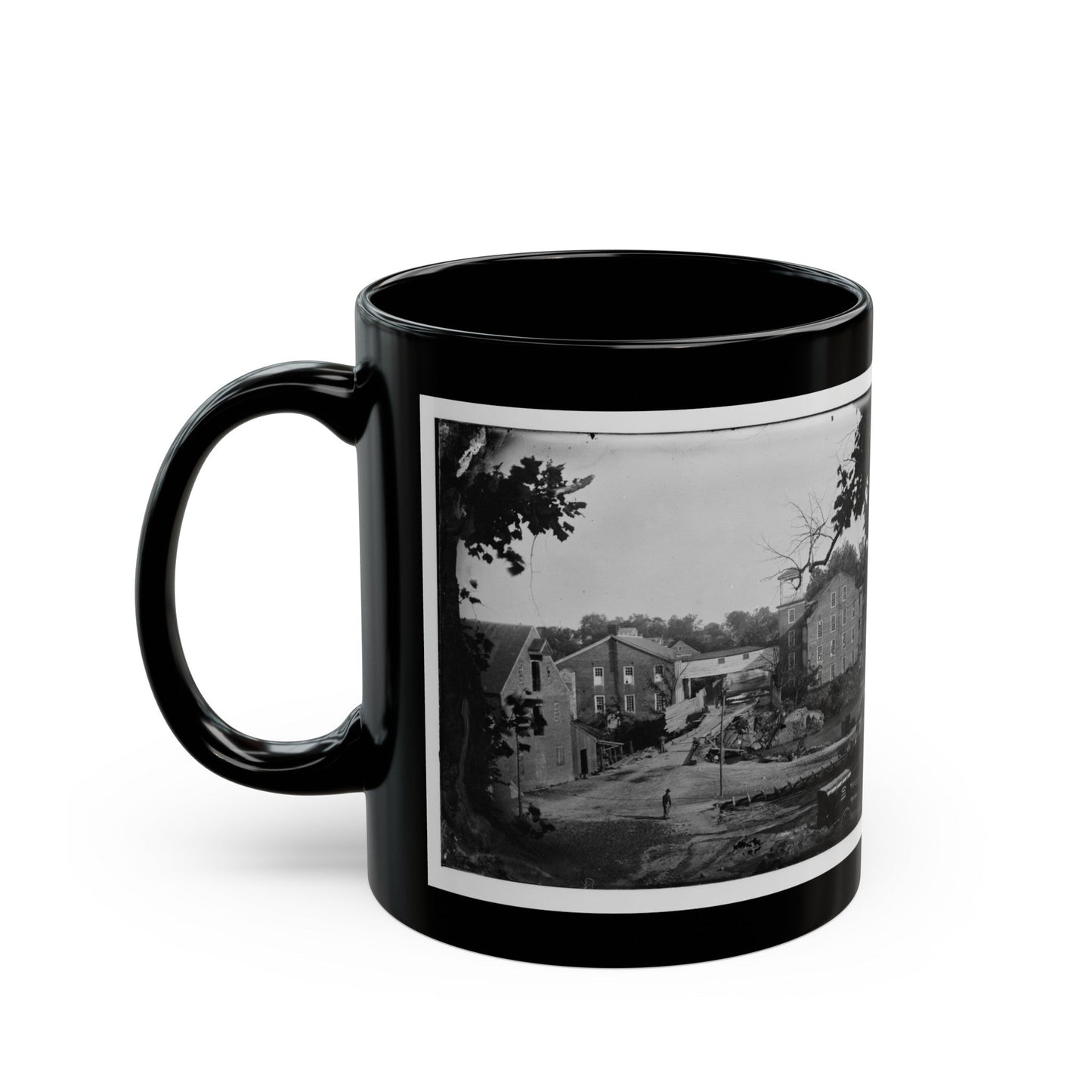 Petersburg, Va. Mills; Photographic Wagon Of Engineer Dept. In Foreground (U.S. Civil War) Black Coffee Mug-The Sticker Space