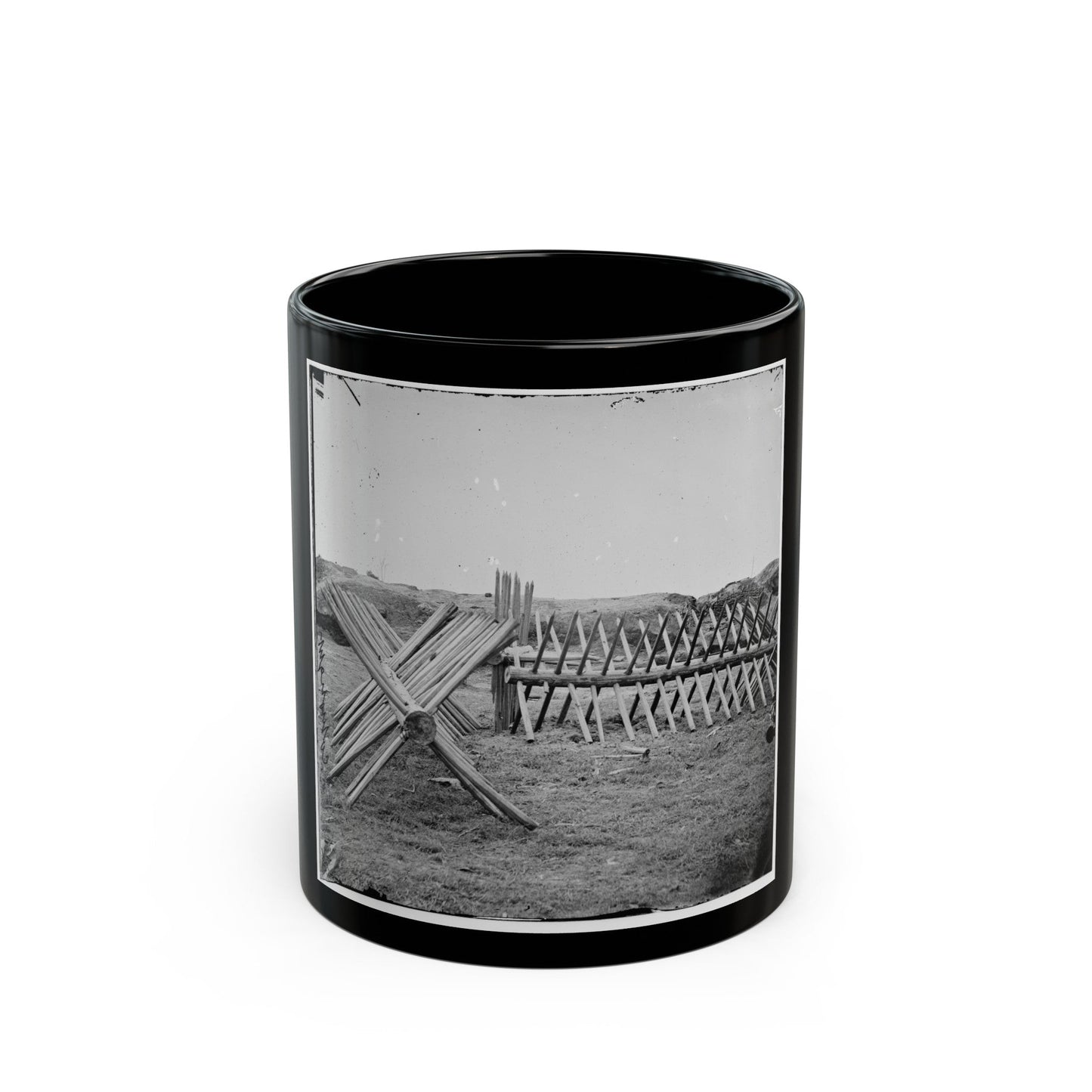 Petersburg, Va. Sections Of Chevaux-De-Frise Before Confederate Main Works (U.S. Civil War) Black Coffee Mug-11oz-The Sticker Space