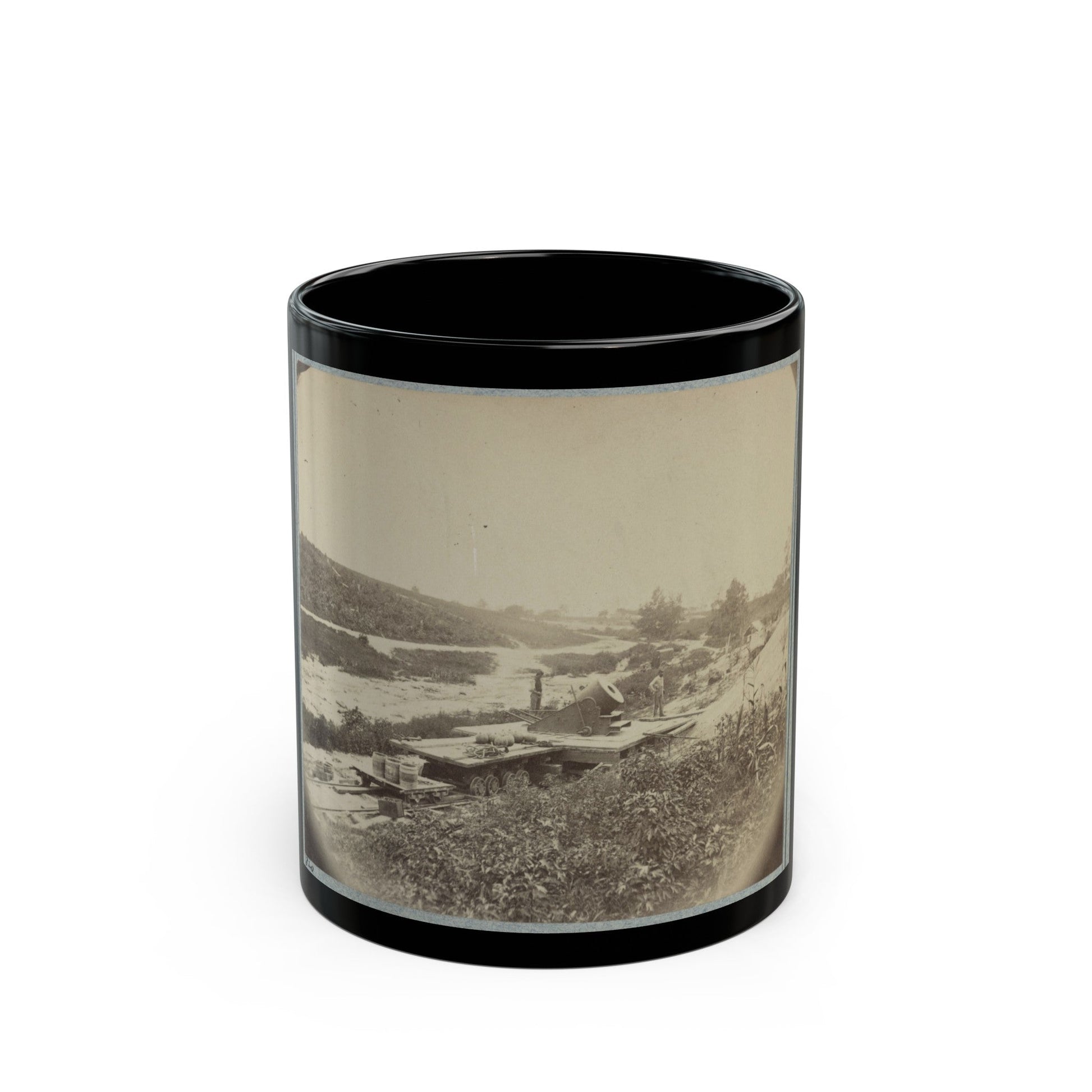 Petersburg, Va., Sept. 1864, 13-Inch Mortar Dictator (U.S. Civil War) Black Coffee Mug-11oz-The Sticker Space