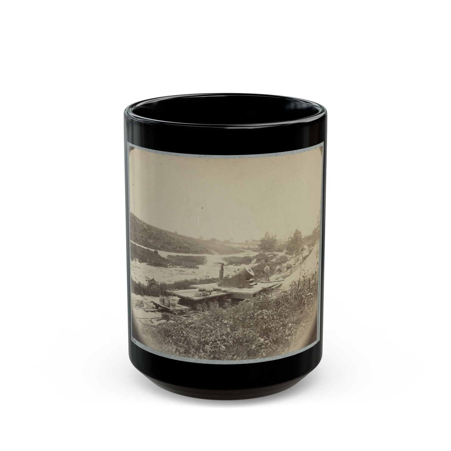 Petersburg, Va., Sept. 1864, 13-Inch Mortar Dictator (U.S. Civil War) Black Coffee Mug-15oz-The Sticker Space