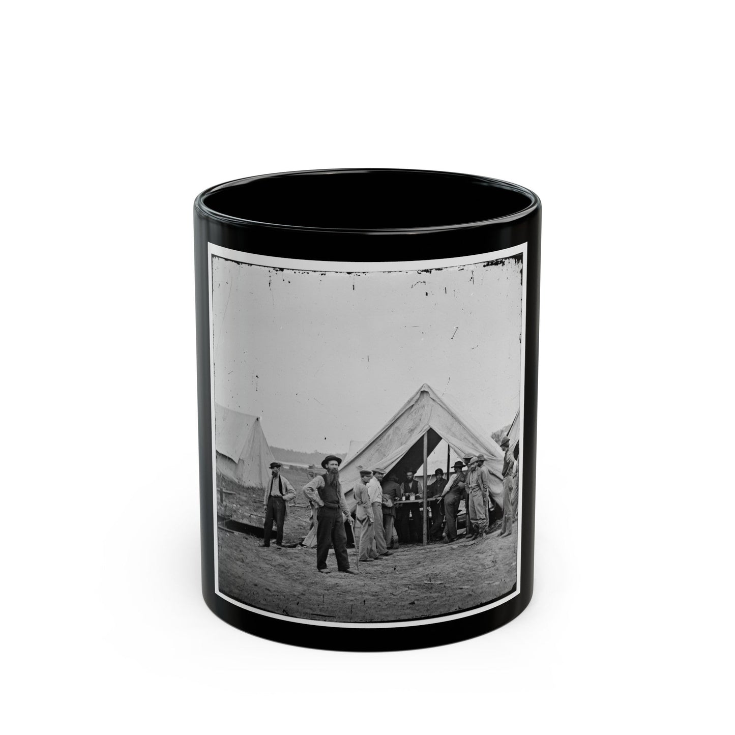 Petersburg, Va. Sutler's Tent, 2d Division, 9th Corps (U.S. Civil War) Black Coffee Mug-11oz-The Sticker Space