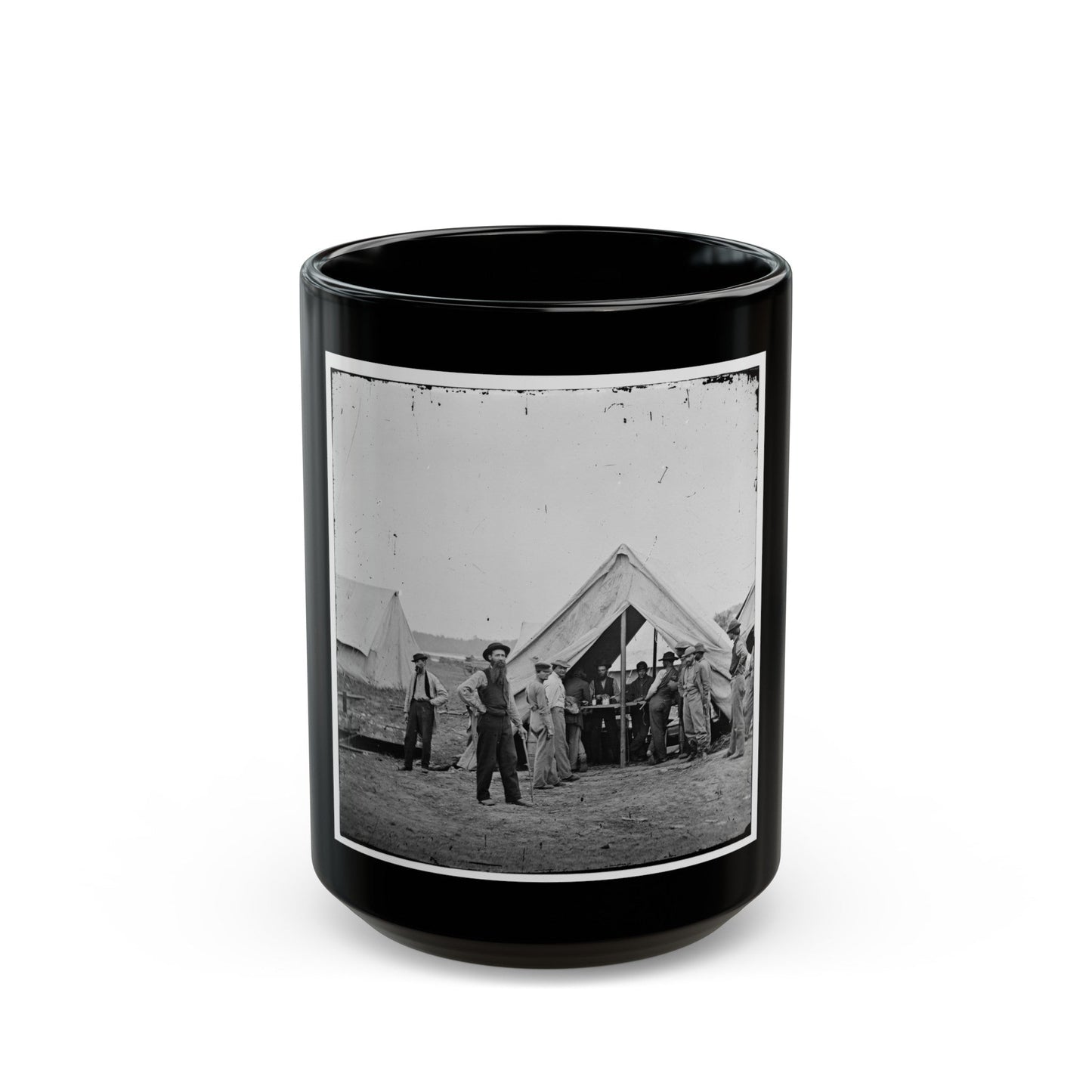 Petersburg, Va. Sutler's Tent, 2d Division, 9th Corps (U.S. Civil War) Black Coffee Mug-15oz-The Sticker Space