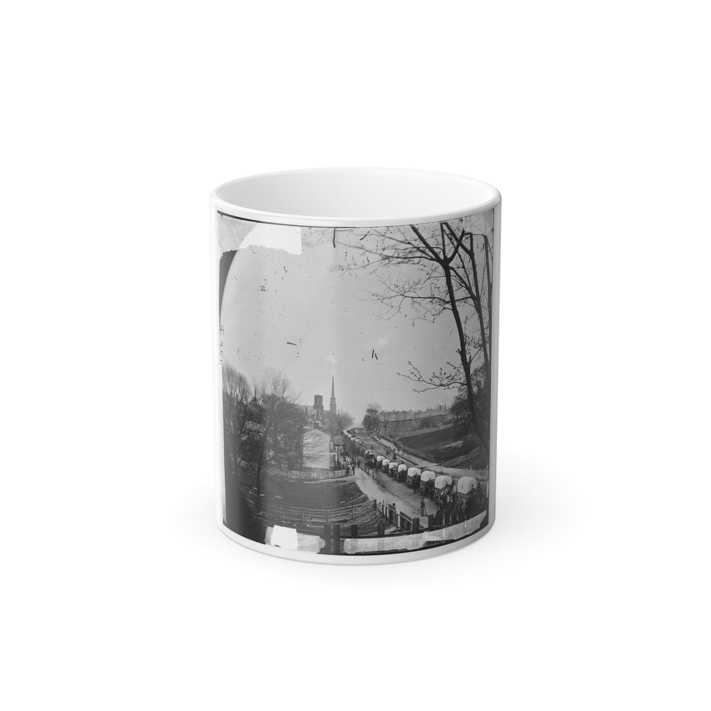 Petersburg, Va. The First Federal Wagon Train Entering the Town (U.S. Civil War) Color Morphing Mug 11oz-11oz-The Sticker Space