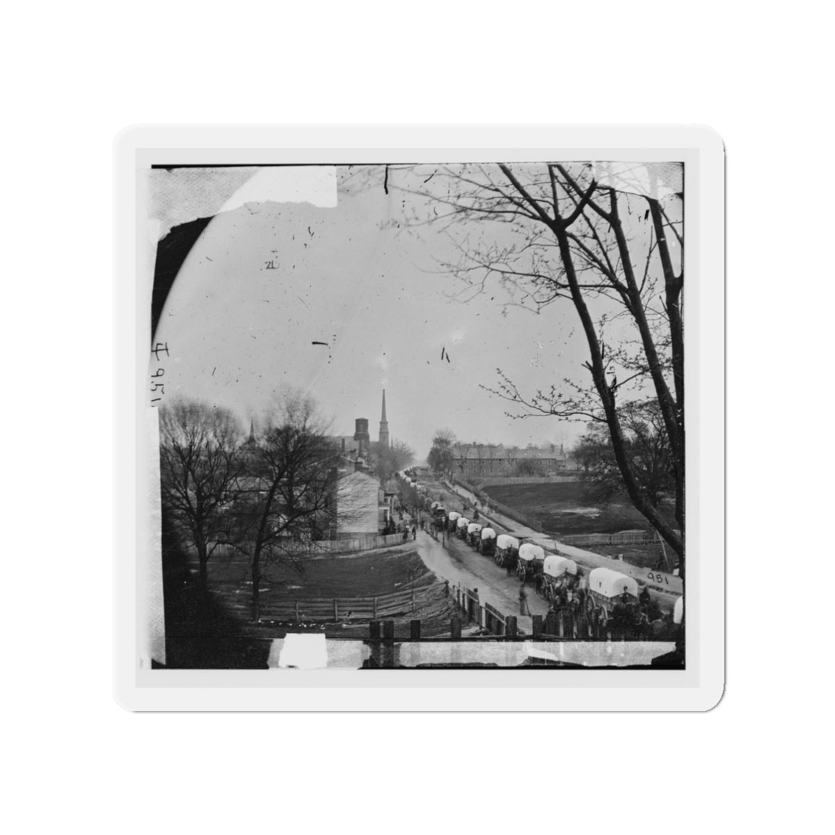 Petersburg, Va. The First Federal Wagon Train Entering The Town (U.S. Civil War) Refrigerator Magnet-3" x 3"-The Sticker Space