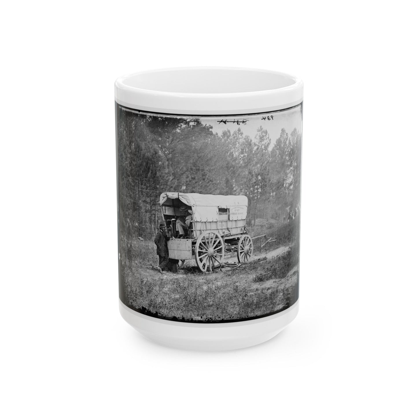 Petersburg, Va. U.S. Military Telegraph Battery Wagon, Army Of The Potomac Headquarters (U.S. Civil War) White Coffee Mug